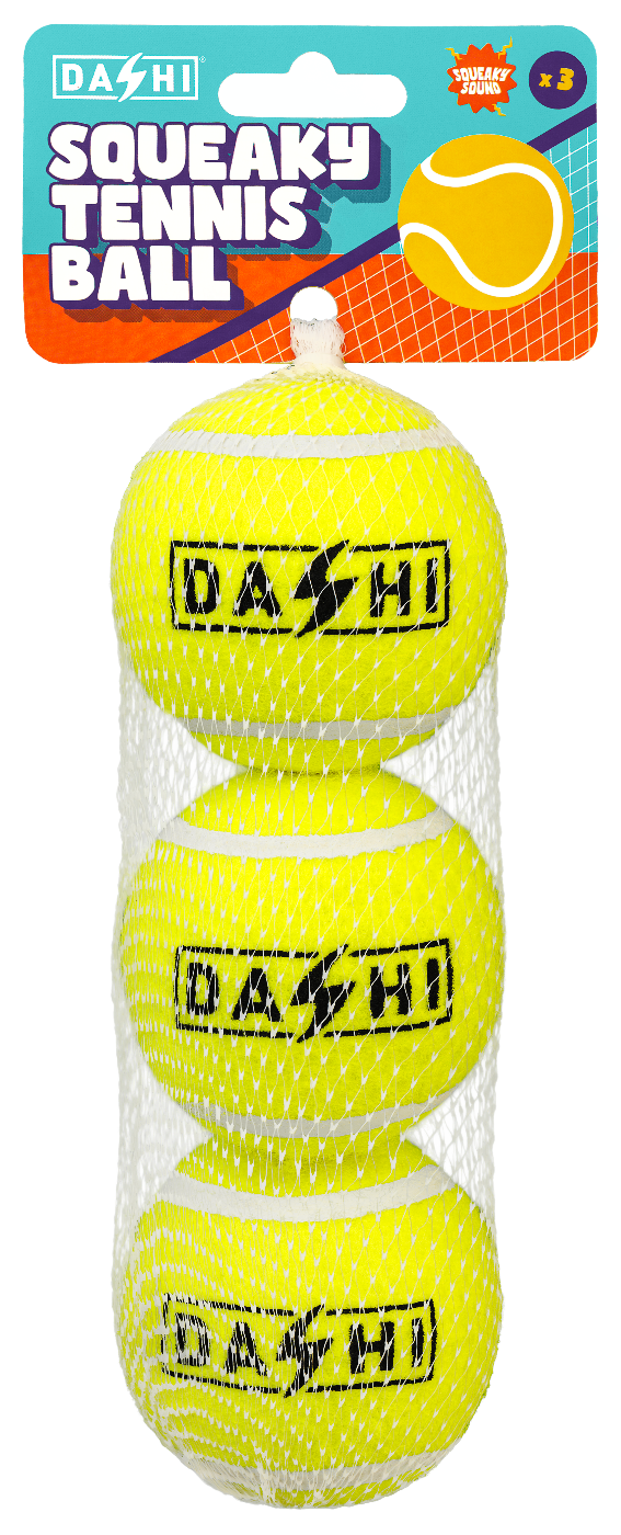 DASHI SQUEAKY TENNIS BALL - 3 BALLS SET