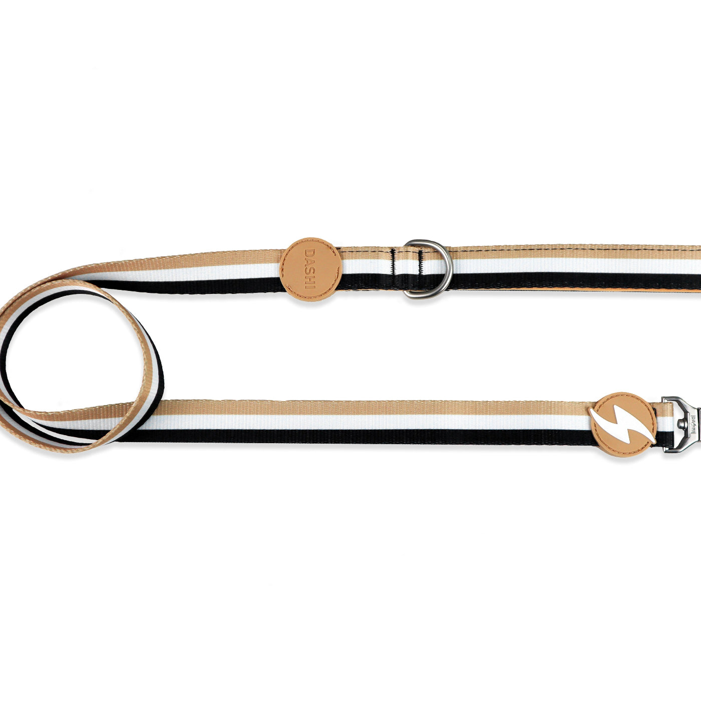 DASHI STRIPES3 BROWN & BLACK LEASH