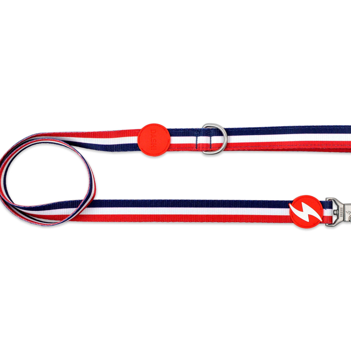 DASHI STRIPES3 RED & BLUE LEASH