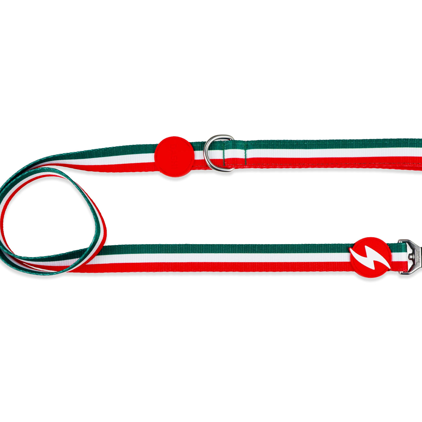 DASHI STRIPES3 GREEN & RED LEASH
