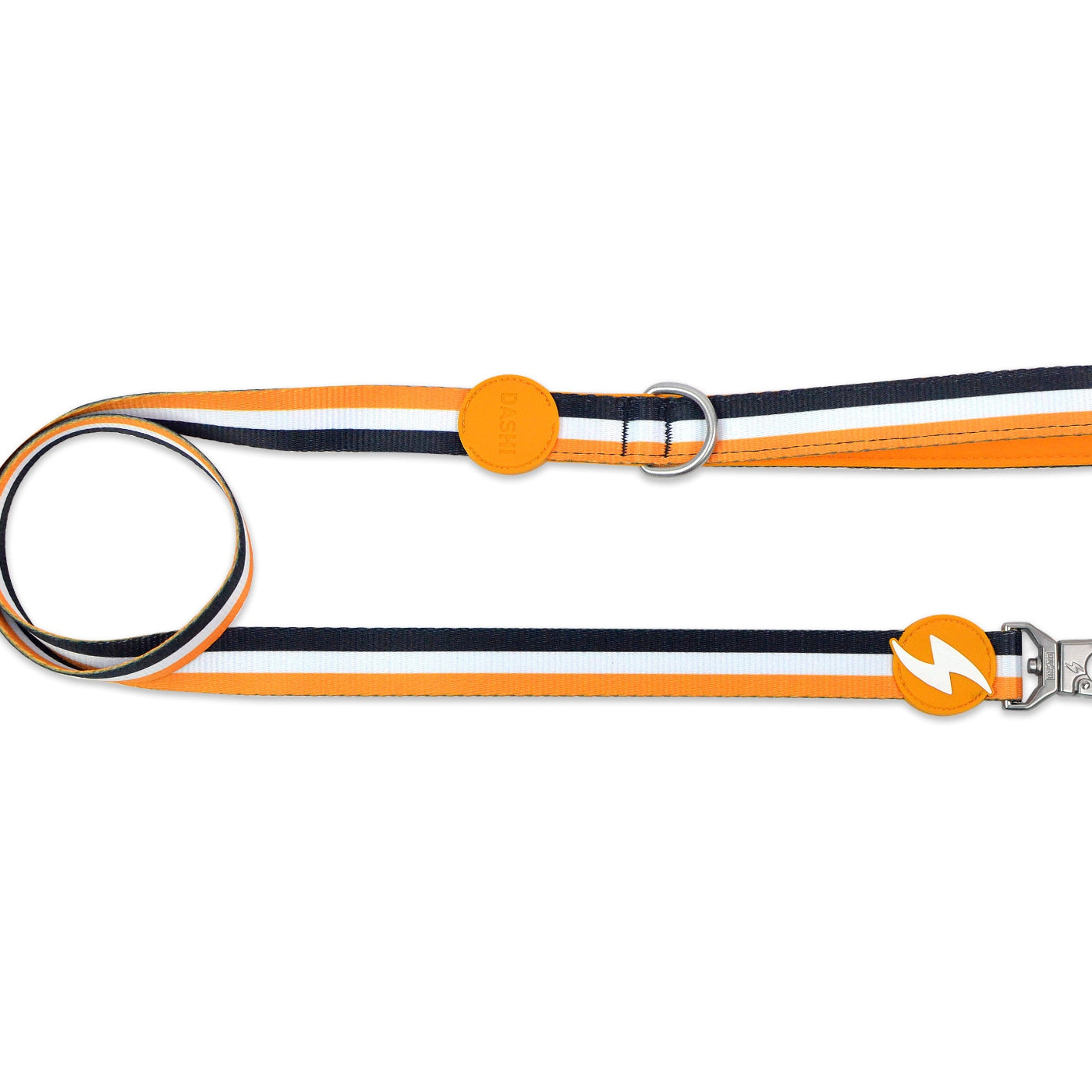 DASHI STRIPES3 ORANGE & BLACK LEASH