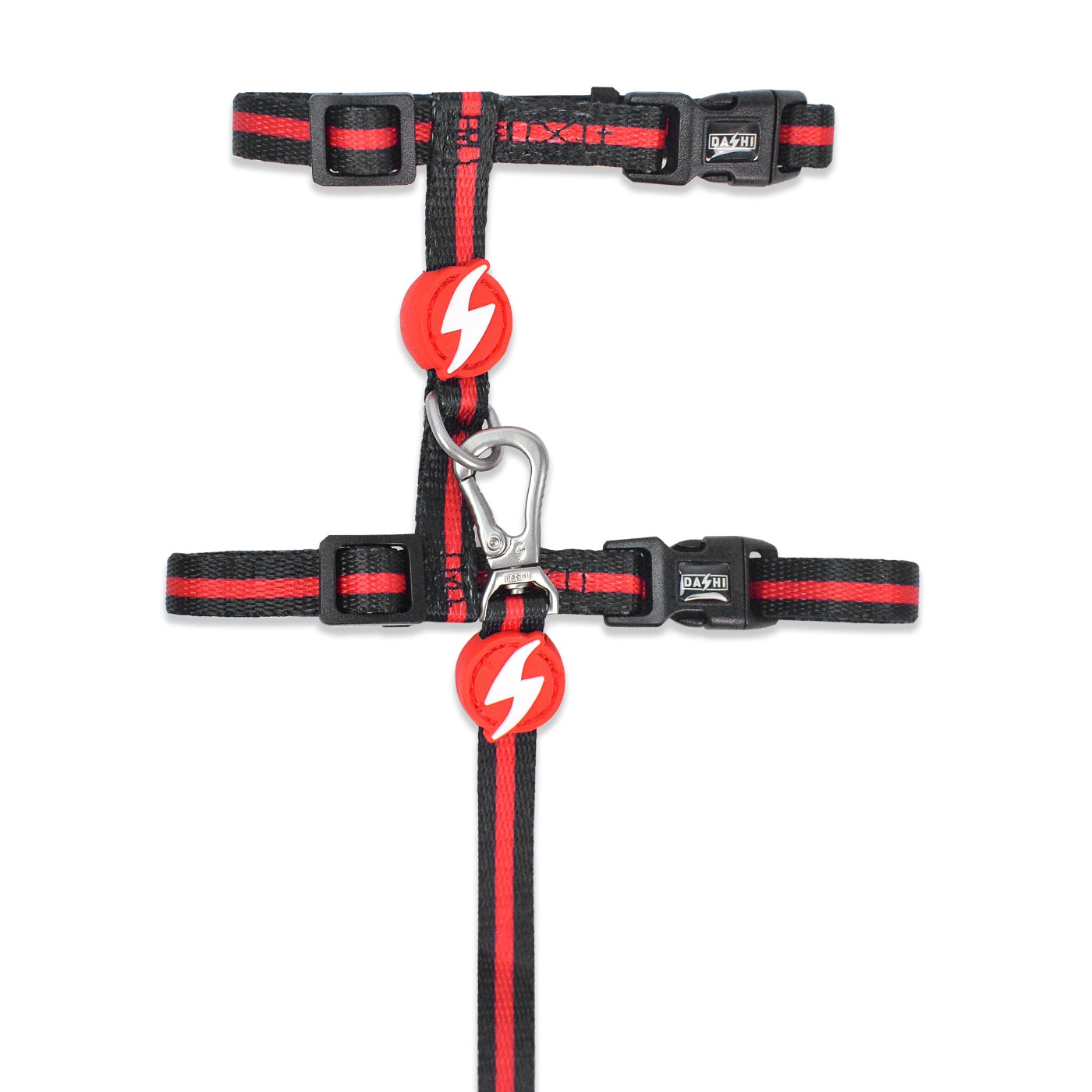 DASHI STRIPES3 RED & BLACK CAT HARNESS + LEASH