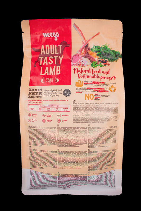 WEEGO GRAIN FREE DOG FOOD ADULT TASTY LAMB 400G / 2KG / 10KG