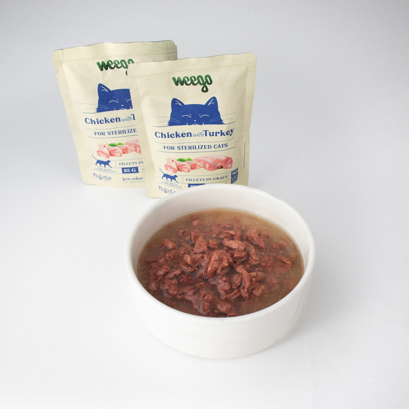 WEEGO WET CAT FOOD TURKEY FOR STERILIZED CATS 85GX24