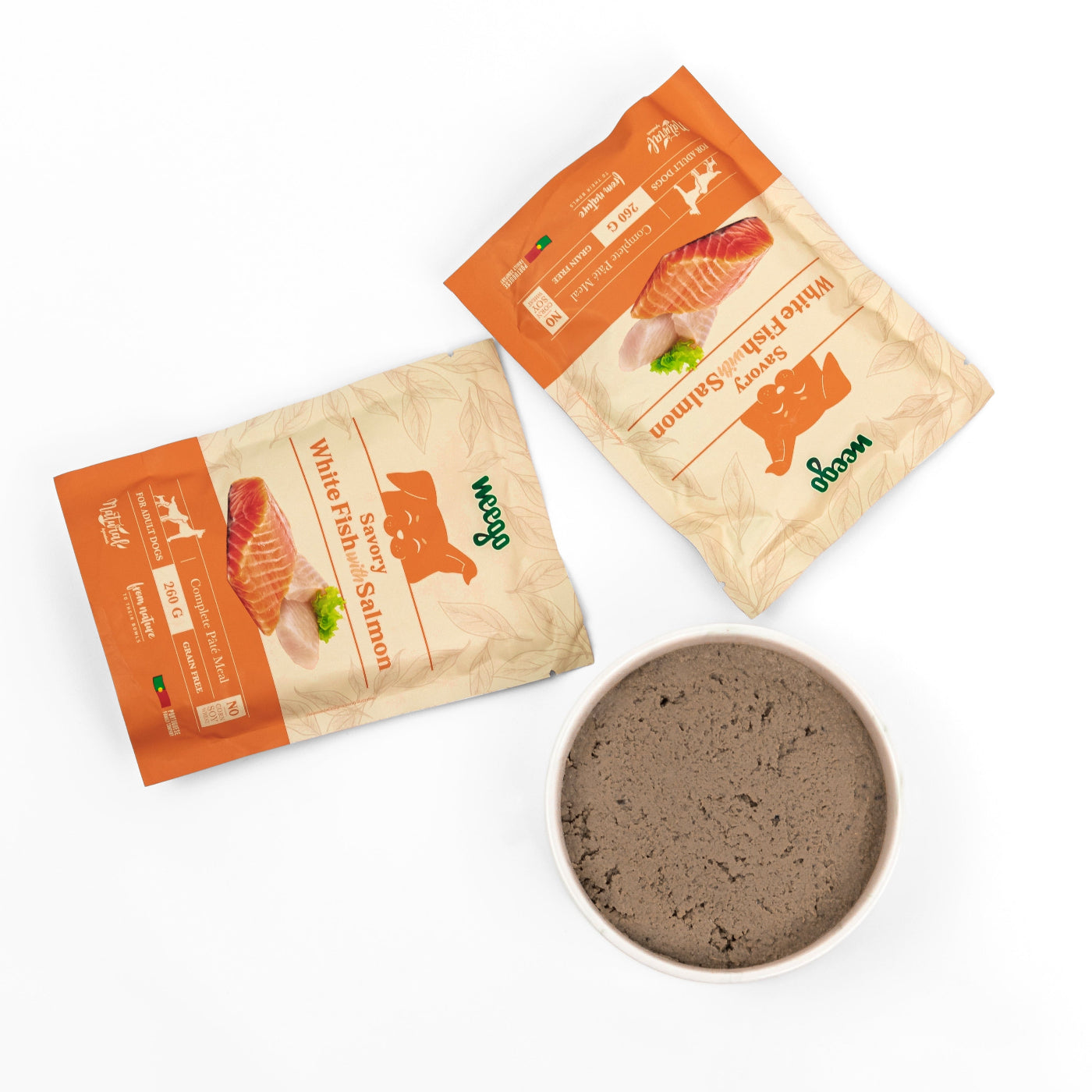WEEGO WET DOG FOOD SAVORY WHITE FISH WITH SALMON 260G - BOX