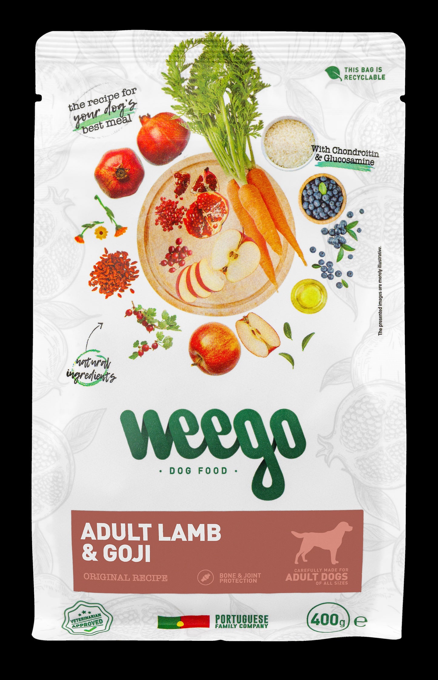 WEEGO DOG FOOD LAMB & GOJI 400GR