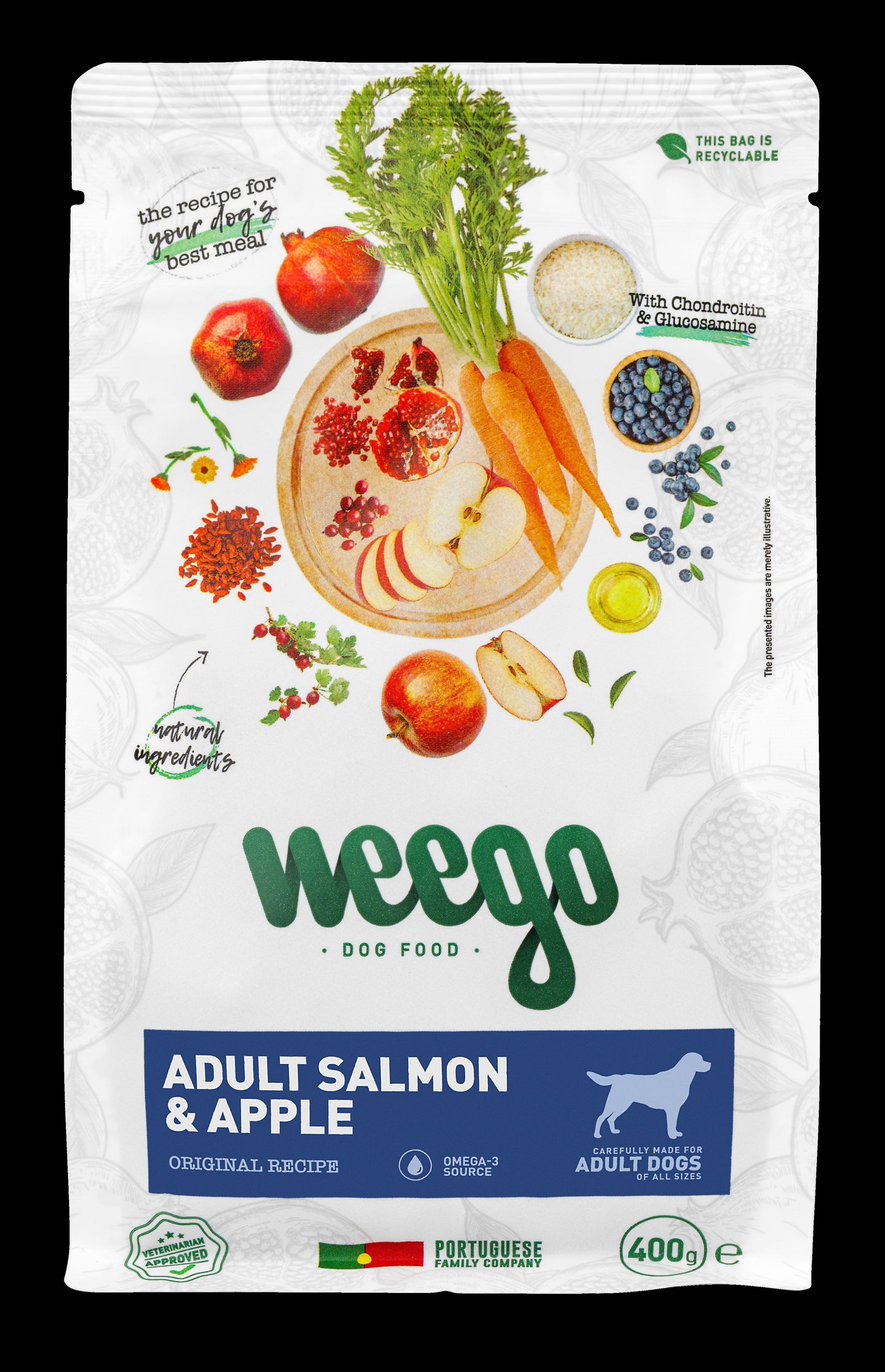 WEEGO DOG FOOD SALMON & APPLE 400GR