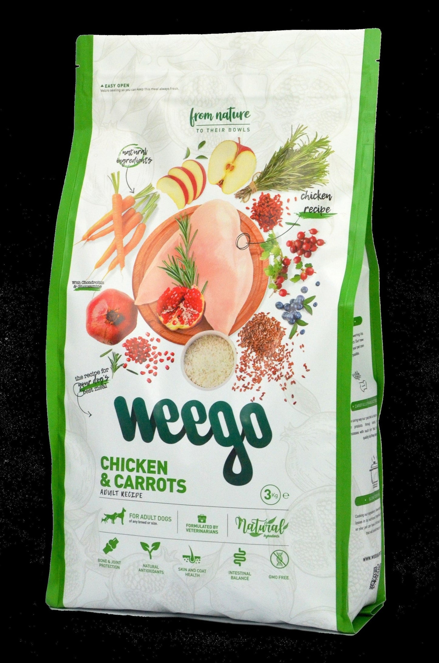 WEEGO DOG FOOD CHICKEN & CARROTS 400G / 3KG / 12KG