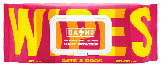 DASHI BAMBOO PET WIPES BABY POWDER - X 8 (PACK)
