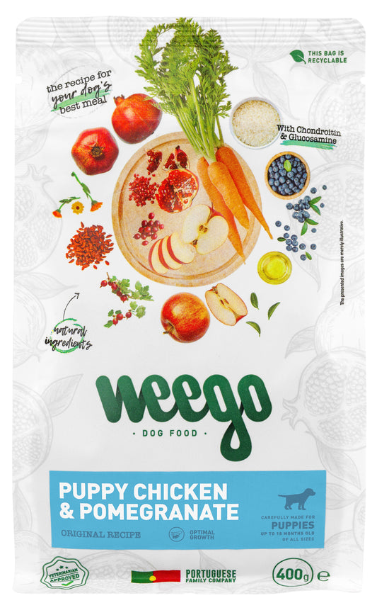 WEEGO DOG FOOD CHICKEN & POMEGRANATE 400GR