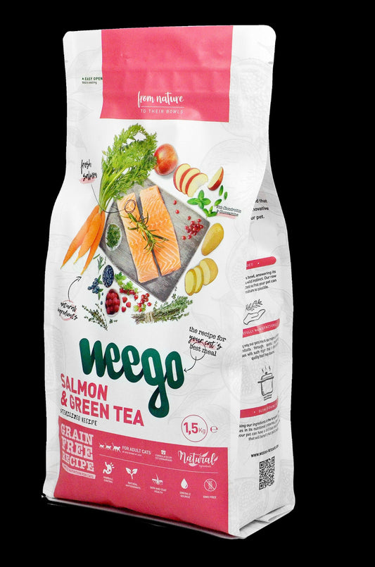 WEEGO CAT FOOD SALMON & GREEN TEA 1,5KG
