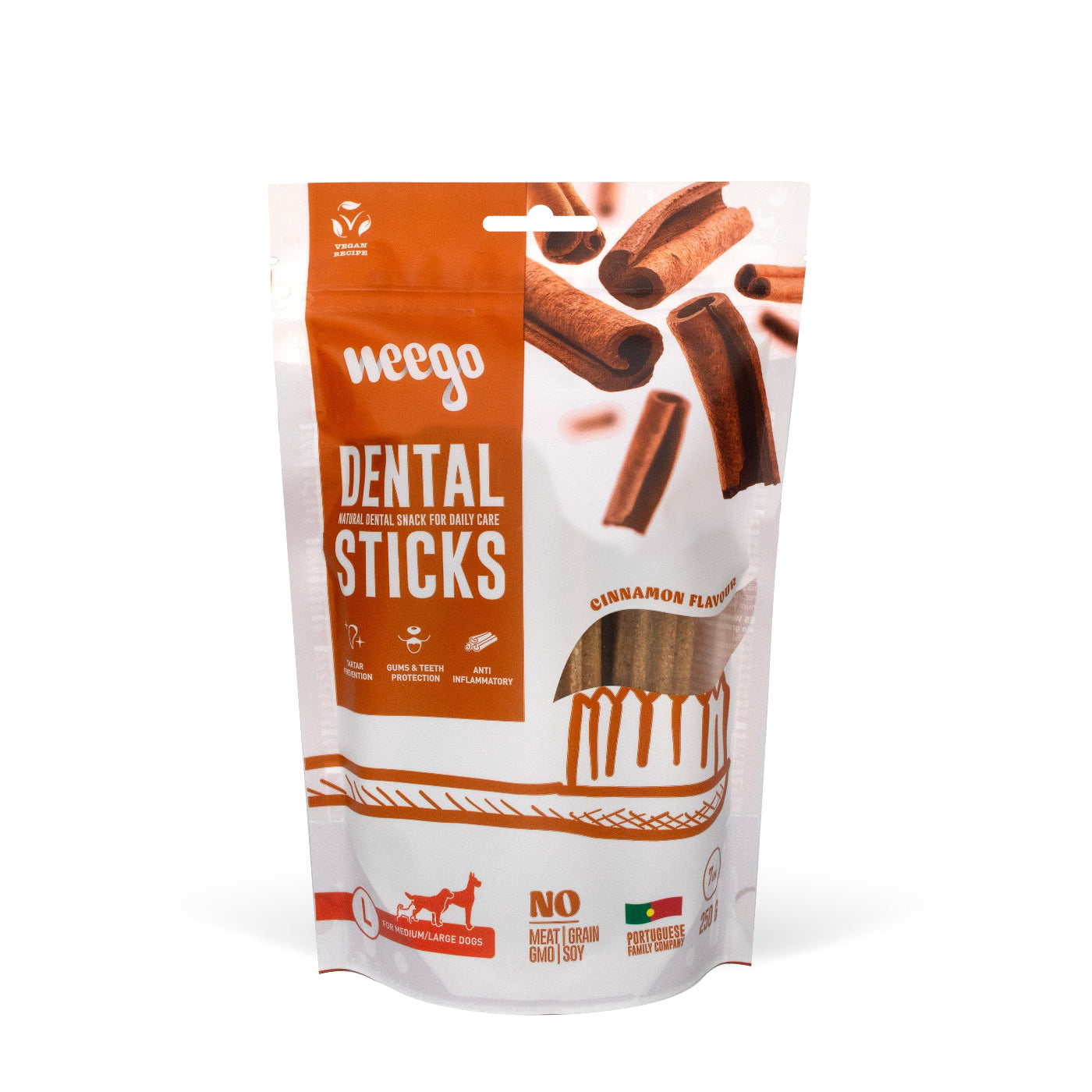 WEEGO DOG DENTAL SNACK LARGE 7 STICKS 250G