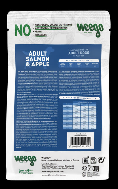 WEEGO DOG FOOD SALMON & APPLE 400GR
