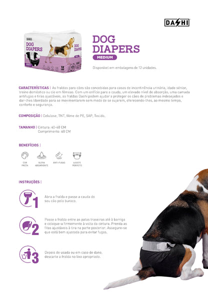 DASHI DOG DIAPERS 12UN