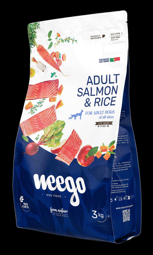 WEEGO DOG FOOD ADULT SALMON & RICE LOW GRAIN 3KG