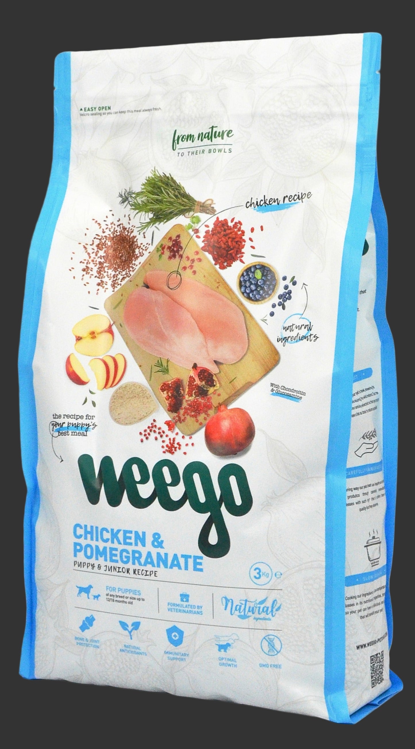 WEEGO DOG FOOD CHICKEN & POMEGRANATE 3KG