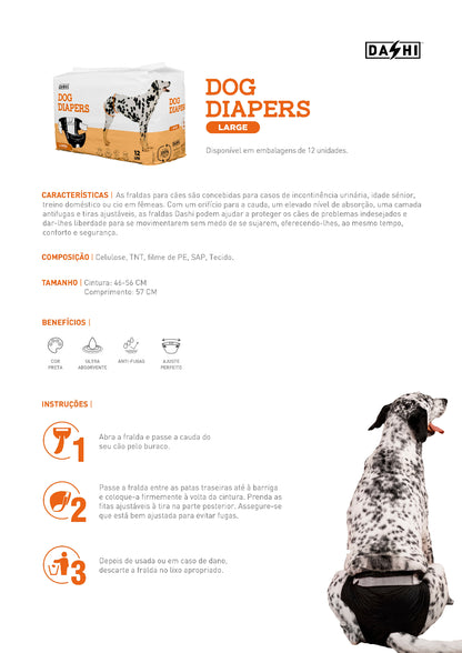 DASHI DOG DIAPERS 12UN