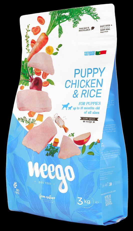 WEEGO DOG FOOD PUPPY CHICKEN & RICE LOW GRAIN 400G / 3KG / 12KG