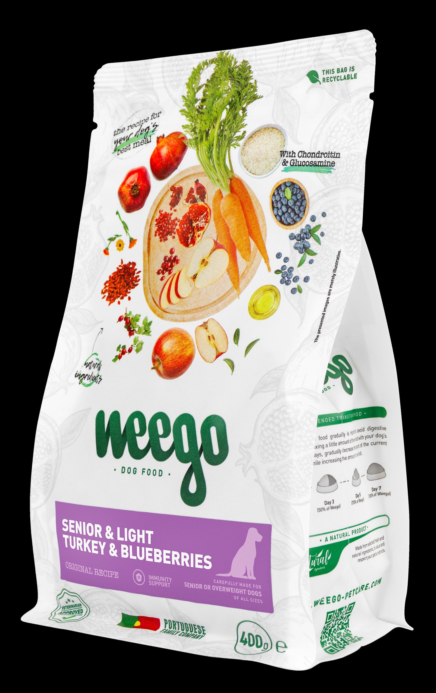 WEEGO DOG FOOD TURKEY & BLUEBERRIES 400GR