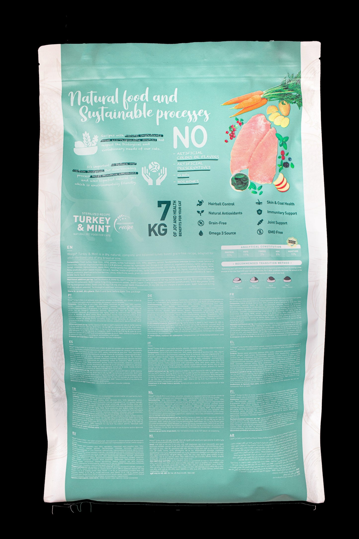 WEEGO CAT FOOD TURKEY & MINT 7KG