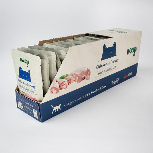 WEEGO WET CAT FOOD TURKEY FOR STERILIZED CATS 85GX24