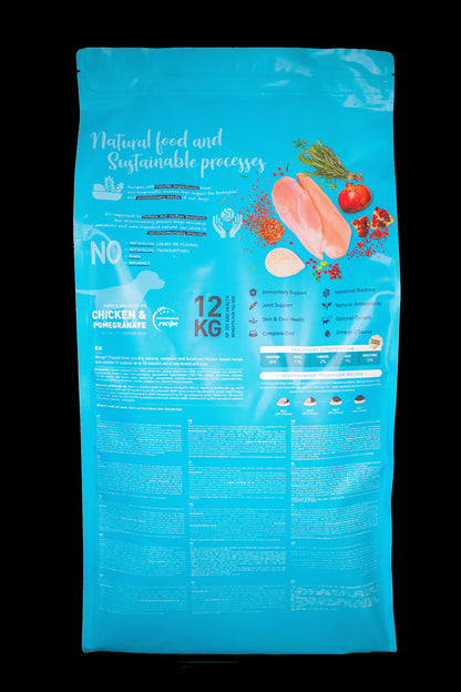 WEEGO DOG FOOD CHICKEN & POMEGRANATE 12KG