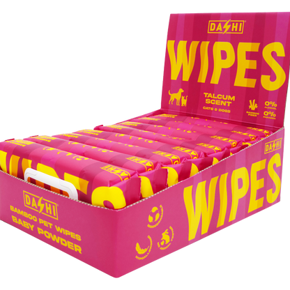 DASHI BAMBOO PET WIPES BABY POWDER - X 8 (PACK)