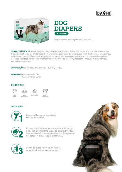 DASHI DOG DIAPERS 12UN