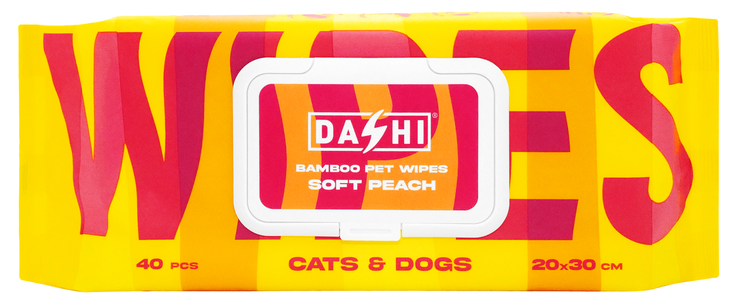 DASHI BAMBOO PET WIPES SOFT PEACH - X 8 (PACK)