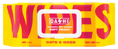 DASHI BAMBOO PET WIPES SOFT PEACH - X 8 (PACK)