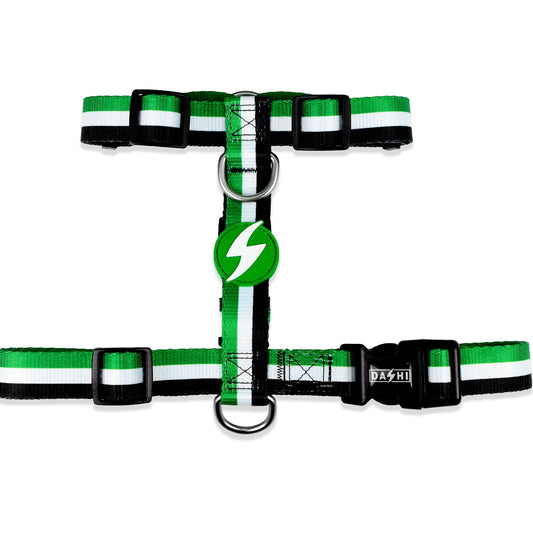 DASHI STRIPES3 GREEN & BLACK BACK HARNESS