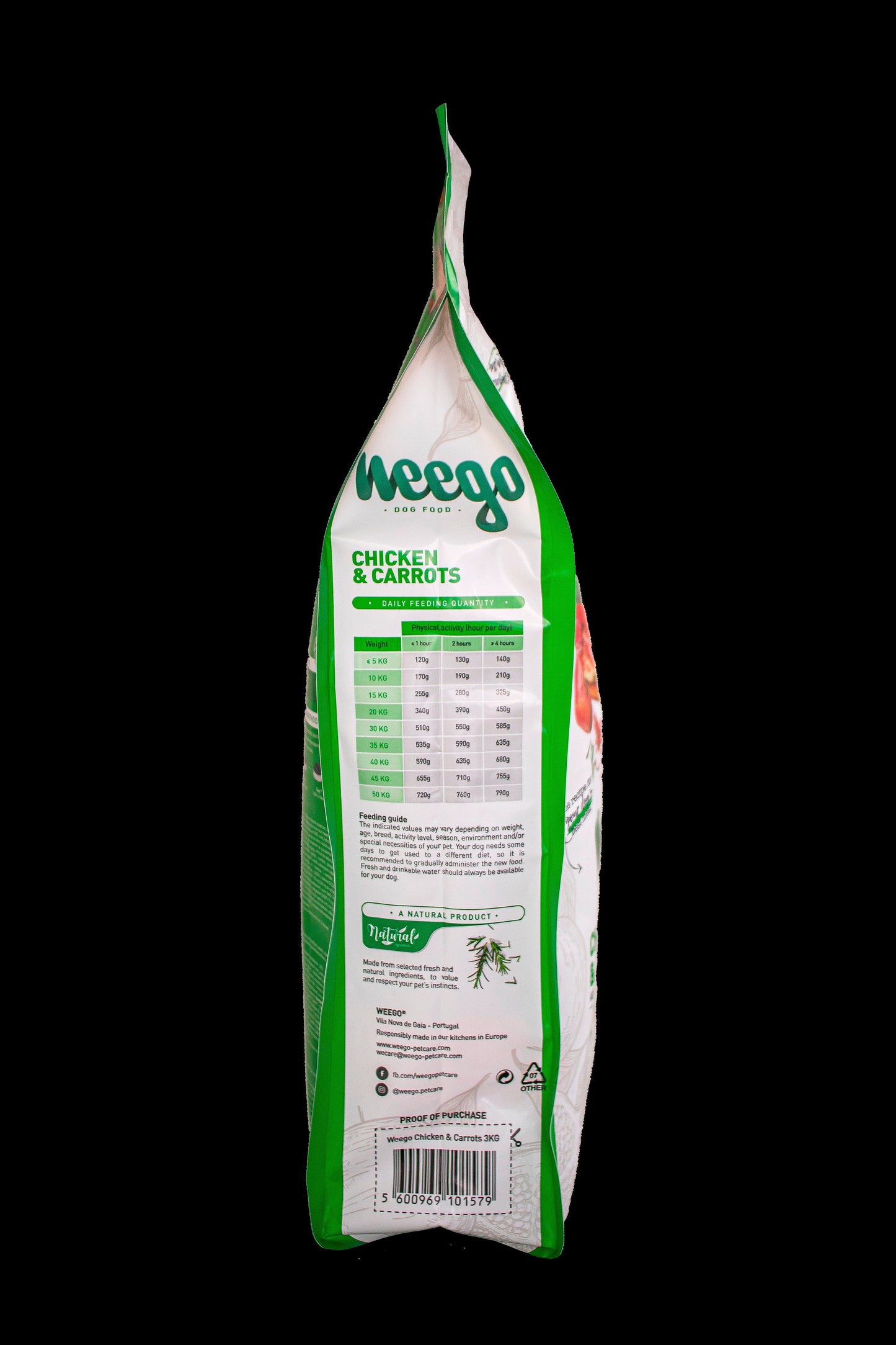 WEEGO DOG FOOD CHICKEN & CARROTS 400G / 3KG / 12KG