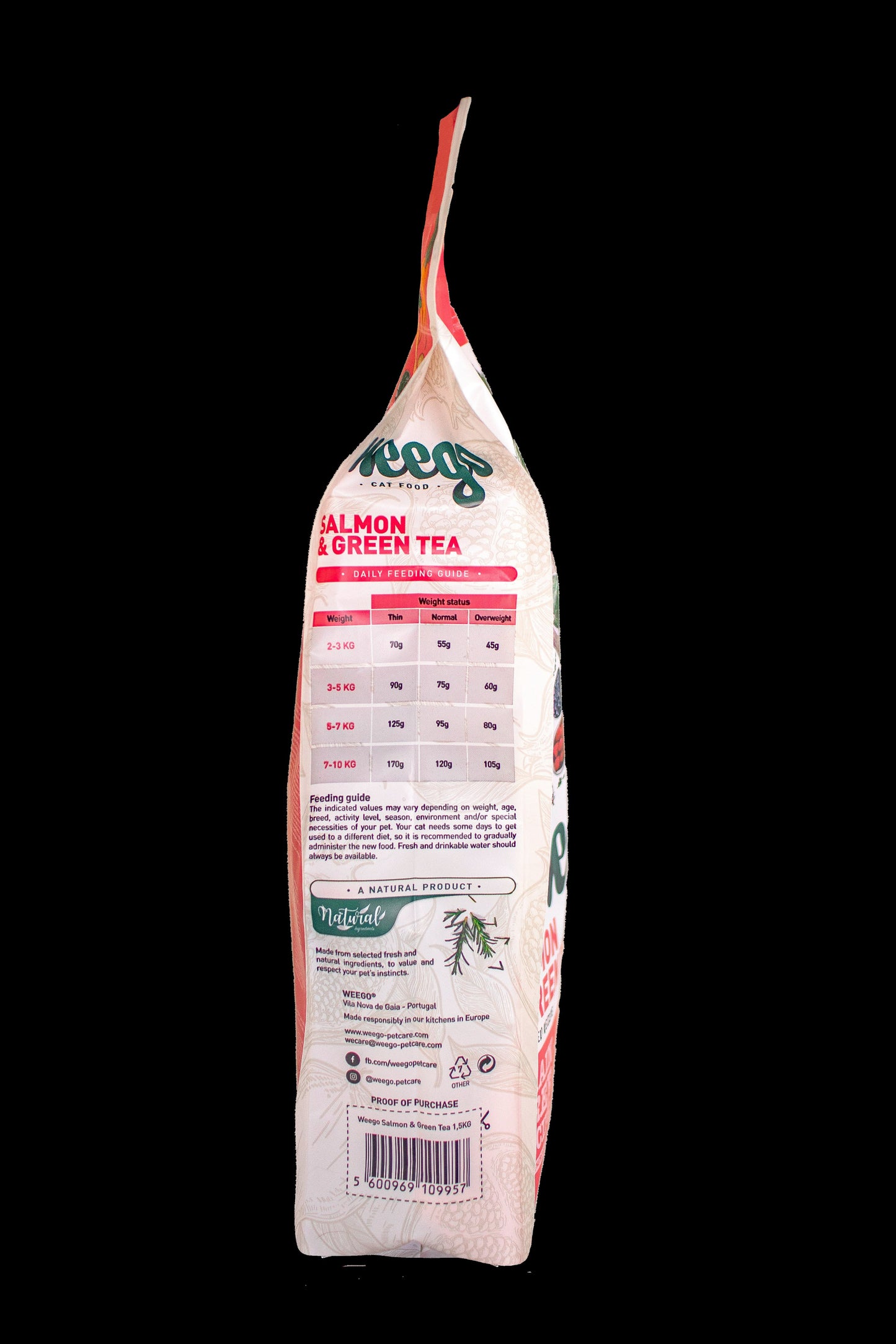 WEEGO CAT FOOD SALMON & GREEN TEA 1,5KG