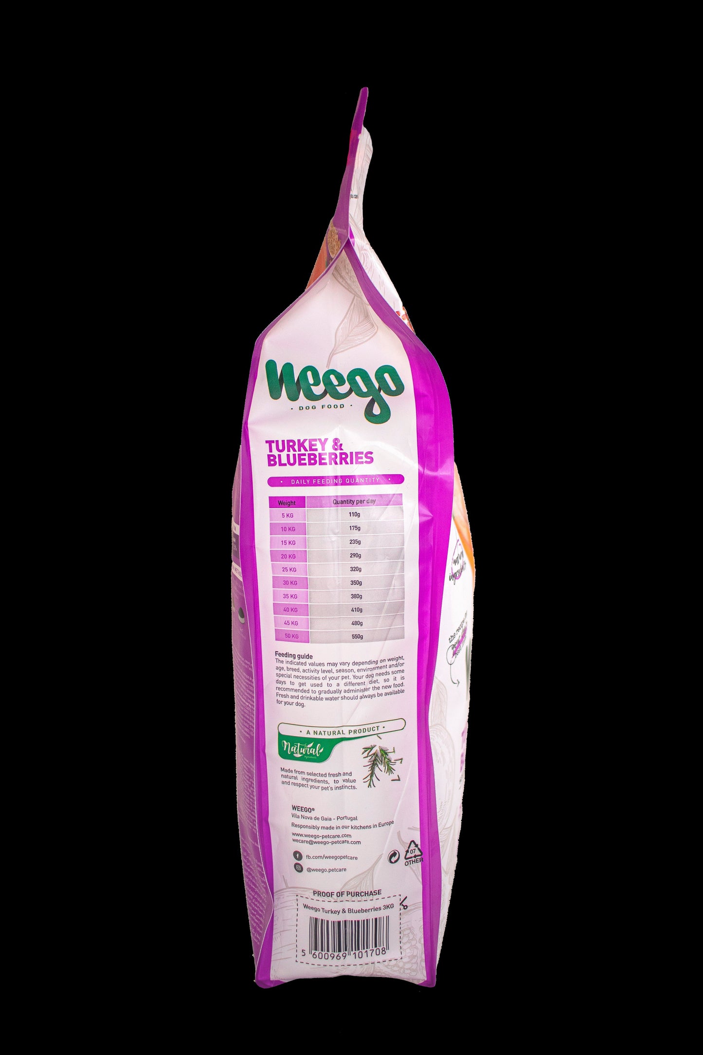 WEEGO DOG FOOD TURKEY & BLUEBERRIES 3KG