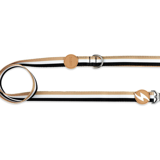DASHI STRIPES3 BROWN & BLACK LEASH