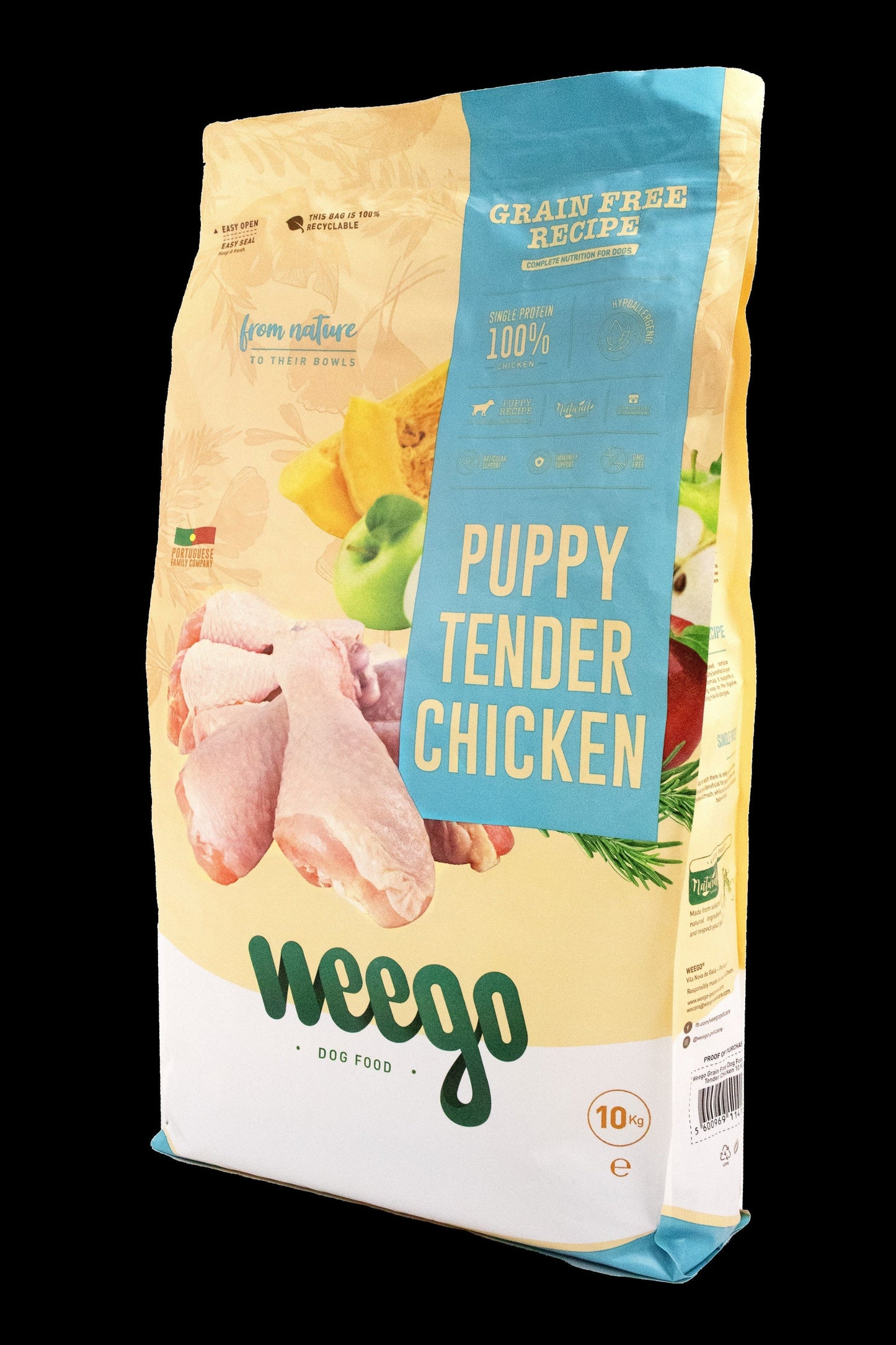 WEEGO GRAIN FREE DOG FOOD PUPPY TENDER CHICKEN 10KG