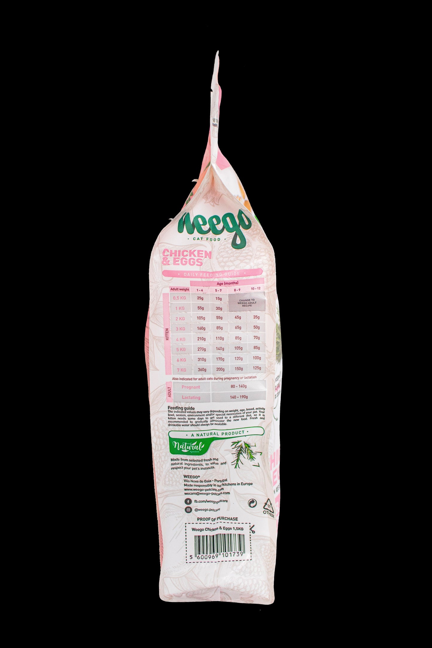 WEEGO CAT FOOD CHICKEN & EGGS 1,5KG