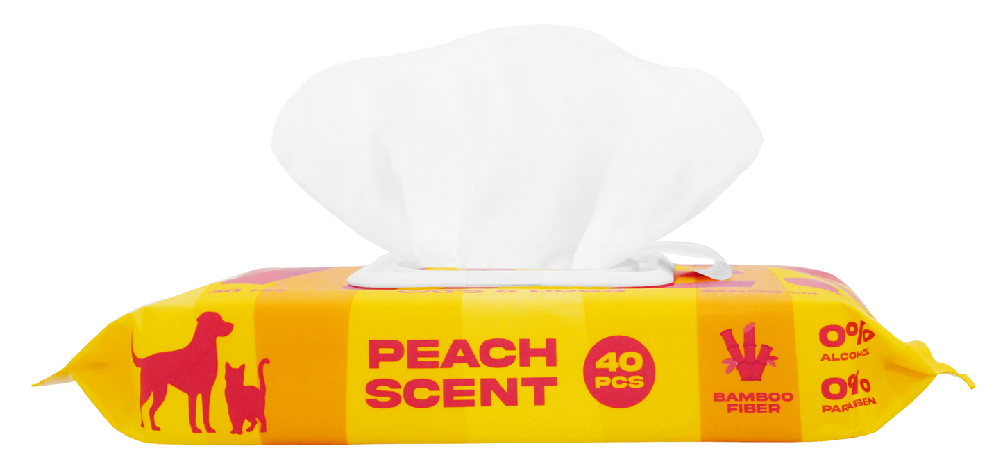 DASHI BAMBOO PET WIPES SOFT PEACH - X 8 (PACK)