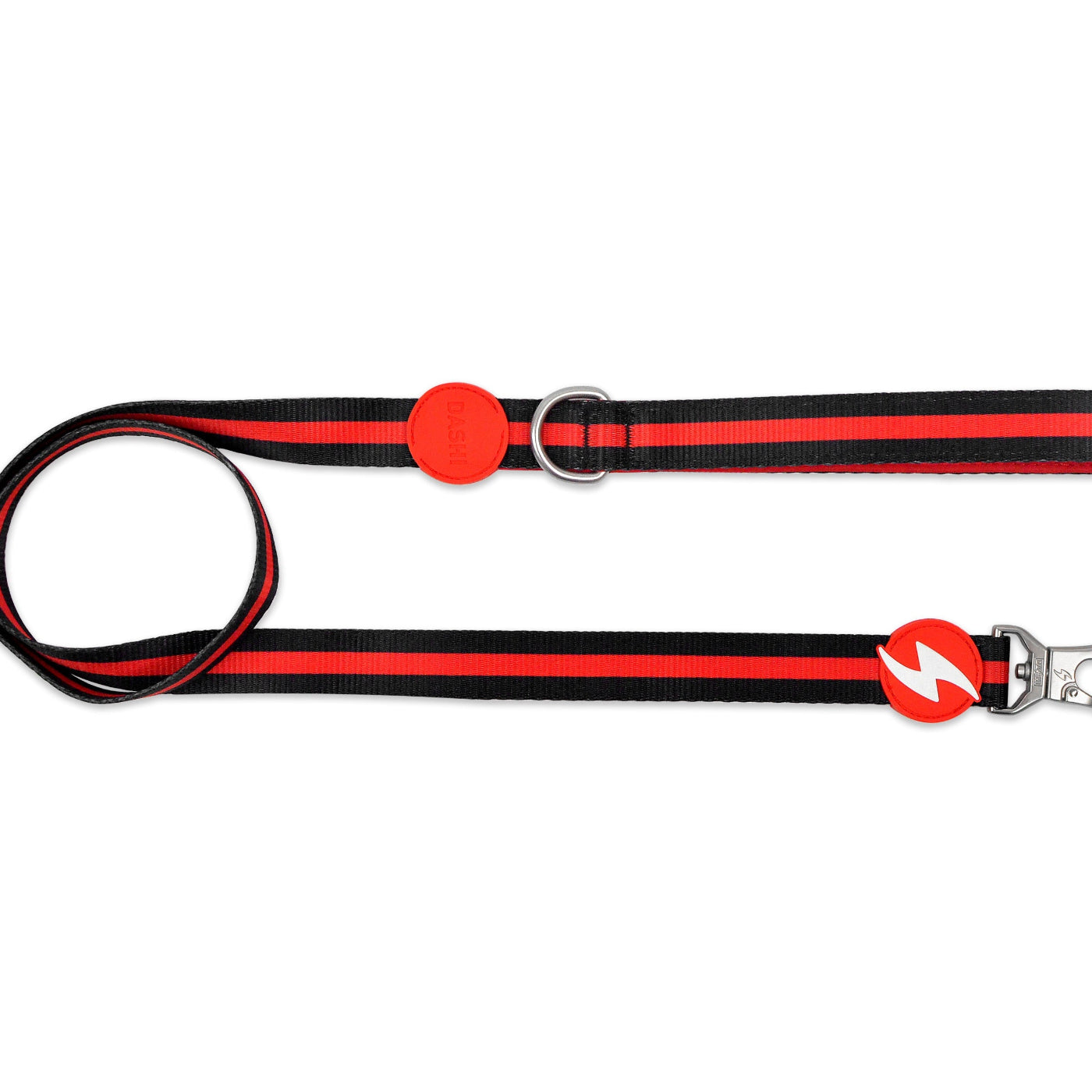 DASHI STRIPES3 RED & BLACK LEASH