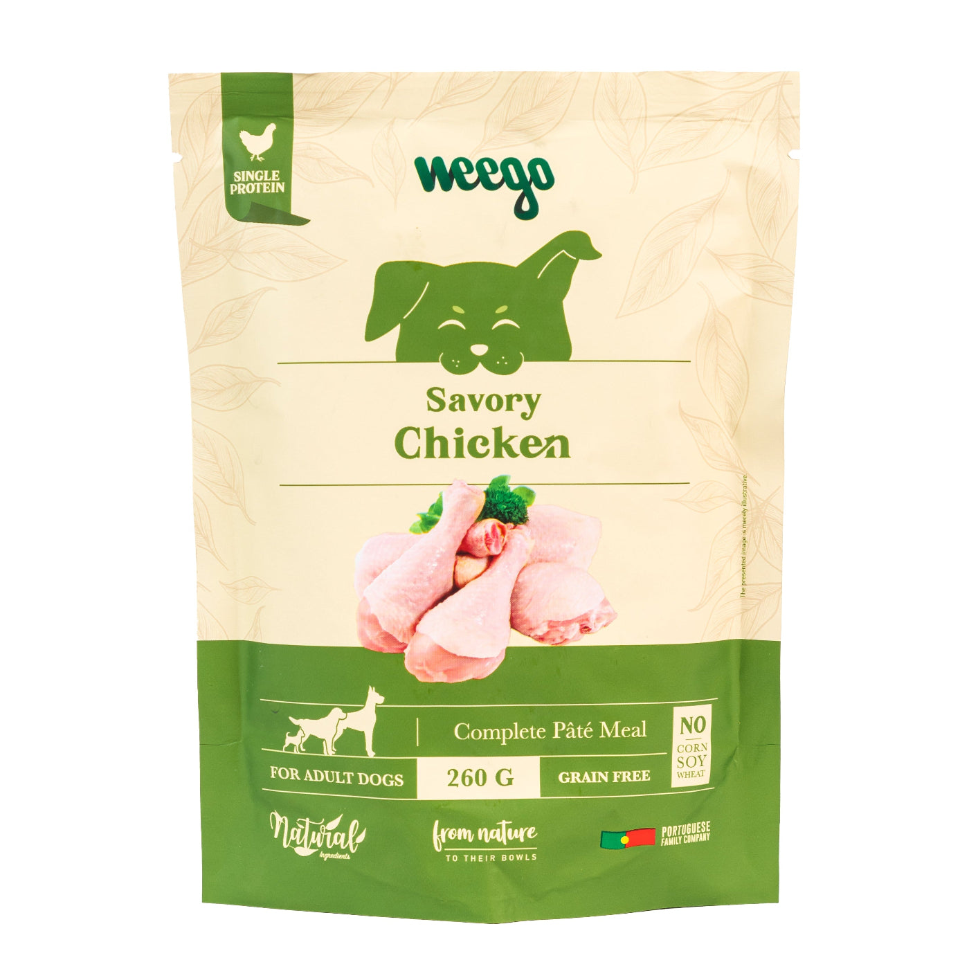 WEEGO WET DOG FOOD SAVORY CHICKEN 260G - BOX