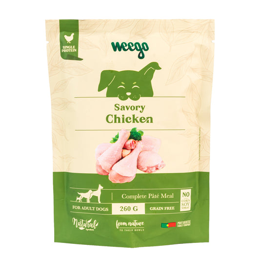 WEEGO WET DOG FOOD SAVORY CHICKEN 260G - BOX