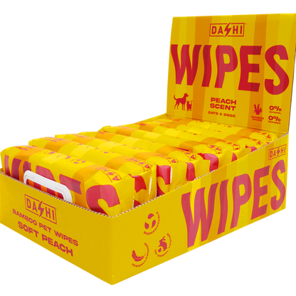 DASHI BAMBOO PET WIPES SOFT PEACH - X 8 (PACK)