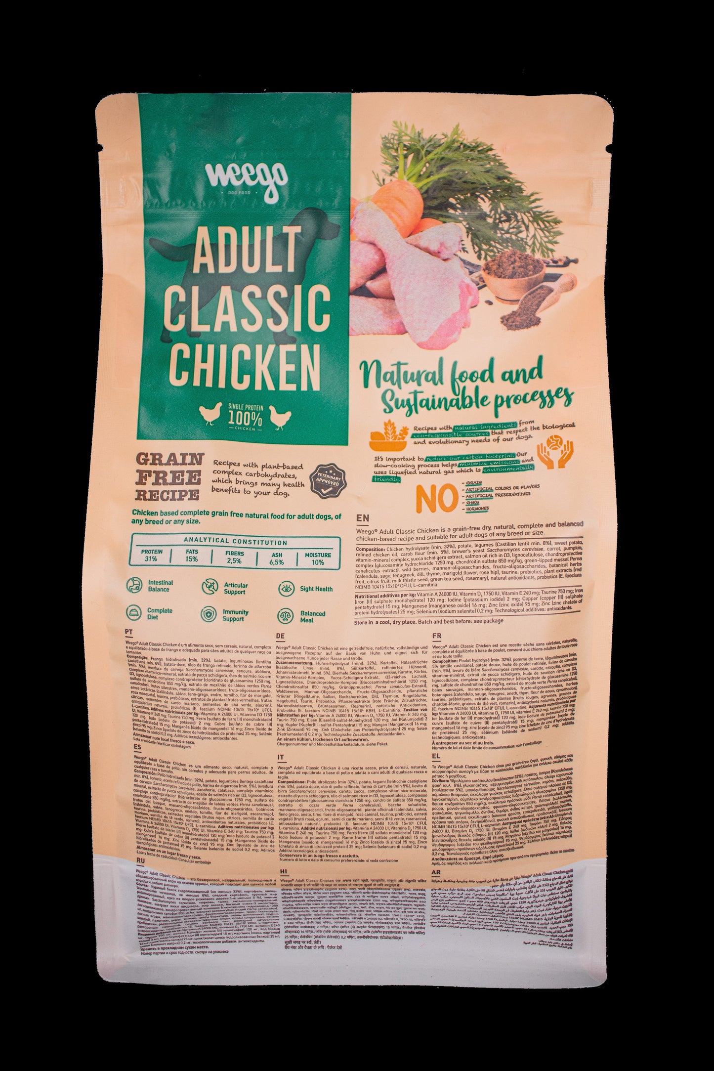 WEEGO GRAIN FREE DOG FOOD ADULT CLASSIC CHICKEN 400G / 2KG / 10KG