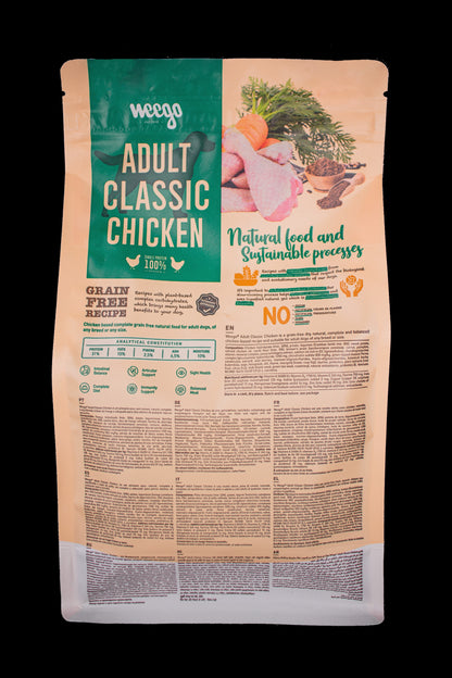 WEEGO GRAIN FREE DOG FOOD ADULT CLASSIC CHICKEN 400G / 2KG / 10KG