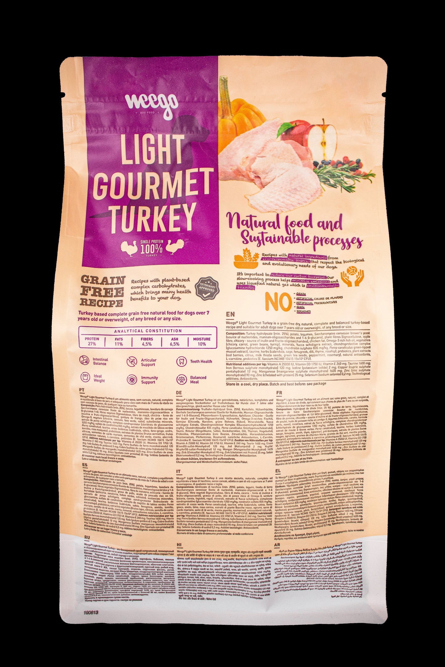 WEEGO GRAIN FREE DOG FOOD ADULT GOURMET TURKEY 2KG