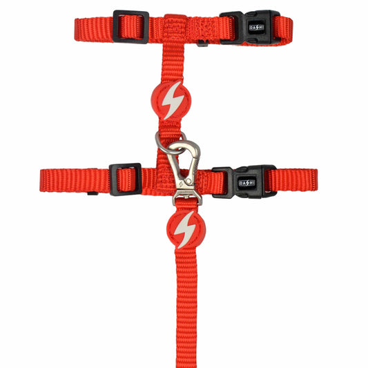 DASHI SOLID RED CAT HARNESS + LEASH