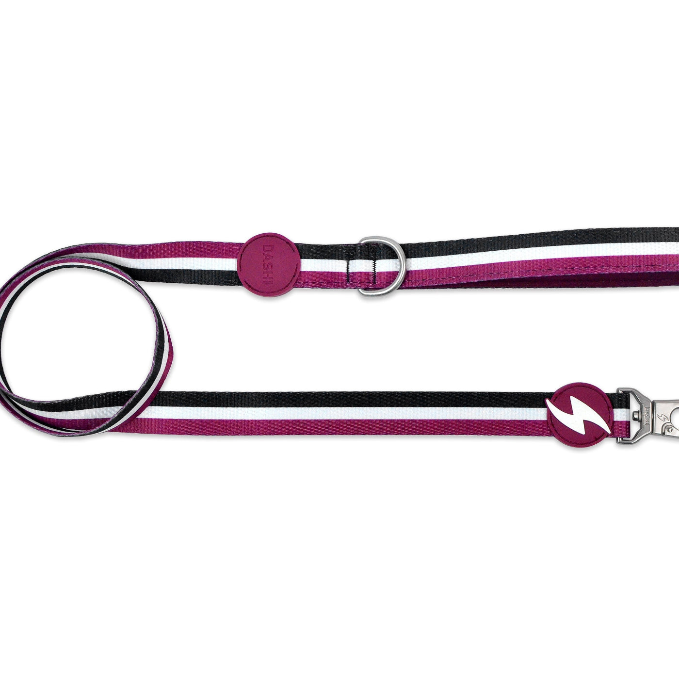 DASHI STRIPES3 PURPLE & BLACK LEASH