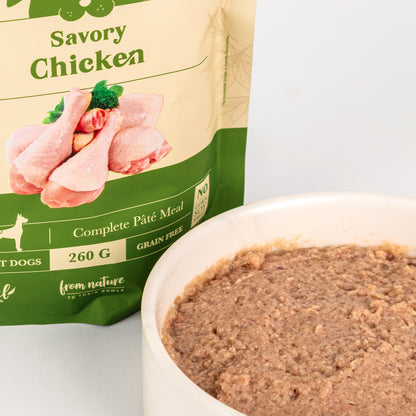 WEEGO WET DOG FOOD SAVORY CHICKEN 260G - BOX