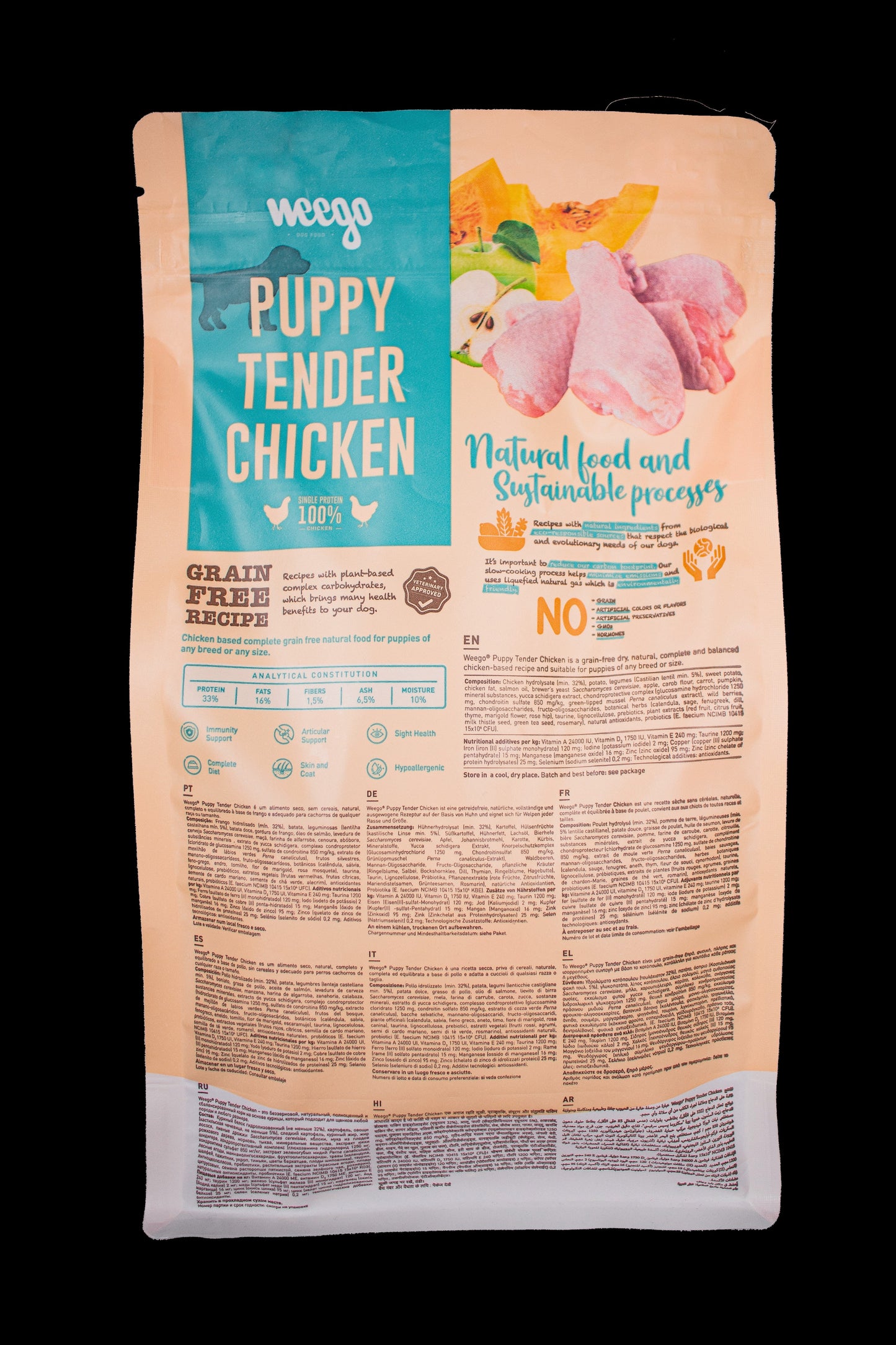 WEEGO GRAIN FREE DOG FOOD PUPPY TENDER CHICKEN 400G / 2KG / 10KG