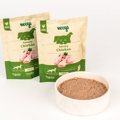 WEEGO WET DOG FOOD SAVORY CHICKEN 260G - BOX